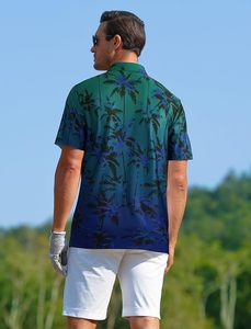 Camisetas de Golf para Hombre, Camisetas Polo Hawaianas que Absorben la Humedad, de Secado Rápido con Estampado y Manga Corta - Product Image 3