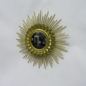 Gold Sunburst Handmade Metal & Glass Round Decorative Wall <b>Mirror</b> From REHMAN <b>CRAFT</b> - Product Image 4