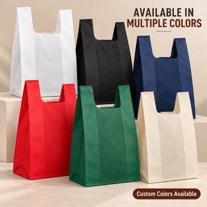 Sacs de courses personnalisables en non-tissé, durables, résistants à l'eau, écologiques, recyclés, légers, pour l'emballage de détail et d'épicerie sur mesure - Product Image 5