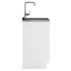 Mobile Lavanderia Murphy Bianco da 24 Pollici con Rubinetto e Lavello in Acciaio Inossidabile - Product Image 3
