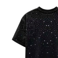 Kaos Pria 100% Katun, Model Longgar, Desain Terbaru, Harga Terjangkau, Berhias Rhinestone, Nyaman, Cepat Kering