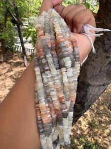 Multi Moonstone Square Beads, Natural <b>Spacer</b> Strand (5-6 mm) - Product Image 2