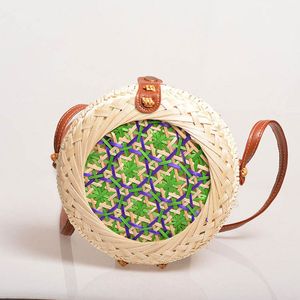 Custom Handmade Round Bamboo Handbag Natural Woven Beach <b>Bag</b> for Women Fashion Accessories Summer Vacation - Product Image 4
