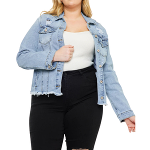 Chaqueta Vaquera para Mujer Talla Grande, Tela Personalizable, Venta al por Mayor, Muestra Gratuita, Mejor Calidad - Product Image 1