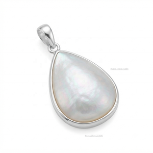 Pendentif classique en perle d'eau de mer en forme de goutte d'eau, serti en argent 925, pendentifs solitaires pour femmes, bijoux à porter au quotidien, fournisseur - Product Image 2
