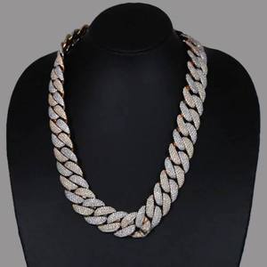 Luxury <b>Iced</b> <b>Out</b> Cuban Link Moissanite Diamond <b>Chain</b> Necklace VVS Hip Hop Statement Jewelry Premium Unisex Gift Accessory Silver - Product Image 1