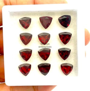 Natural Red <b>Garnet</b> Trillion Cut Loose Gemstones 8mm Faceted <b>Garnet</b> Loose Stone Wholesale Price Bulk For Jewelry Making Supplies - Product Image 1