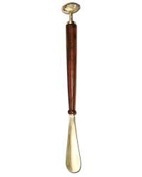 Metal Brass Shoe Horn with Wooden Handle Premium Long Handle Shoe <b>Helper</b> for Easy Wear - Product Image 4