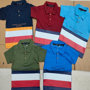 Polo T-shirt à manches courtes pour garçons, motif géométrique brodé, tricoté, écologique, respirant, style décontracté chic, marque populaire, en gros - Product Image 5