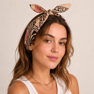 Craftjaipur Vintage Floral Bandana Cotton Skin Friendly Soft Hand Block Print <b>Square</b> <b>Scarf</b> for Unisex & Pets From Rajasthan - Product Image 1