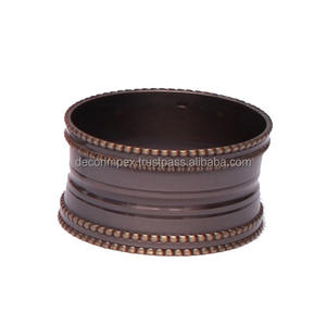 Rond de serviette fait main écologique Rond de serviette design moderne plaqué cuivre Porte-rond de serviette de mariage Décoratif de mariage - Product Image 1