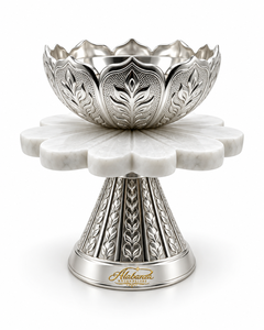 Luxury Design Stainless Steel Marble Eco-Friendly <b>Bakhoor</b> Burner Arabic Mabkhara <b>Oud</b> Aromatic Incense Decorative Pedestal Base - Product Image 3