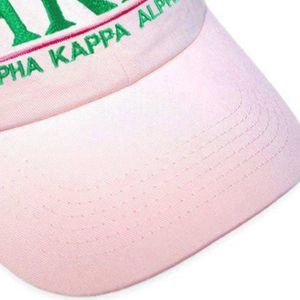 Gorra de Béisbol Ajustable de Algodón Rosa Bordada con la Línea AKA World Famous, Gorro de la Hermandad Griega para Eventos de Mujeres - Product Image 3