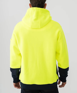 Sweat à capuche surdimensionné personnalisé avec logo OEM, haute visibilité, jaune, marine, orange, vêtements de travail pour l'hiver et les activités de plein air, 100% coton, 350 GSM - Product Image 2