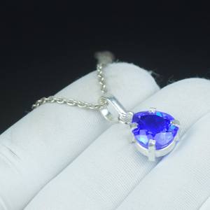 Colgante de Tanzanita Natural en Forma de Lágrima, Plata de Ley 925, Colgante Boho Hecho a Mano, Joyería de Piedras Preciosas, Regalo - Product Image 2