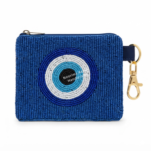 Monedero con Cremallera de Cuentas de Semillas y Ojo Turco Azul, Accesorio de Moda, Fabricante Mayorista - Product Image 1