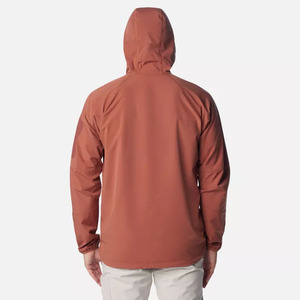 Chaqueta Unisex Roja con Capucha, Cortavientos, Cierre de Cremallera Frontal, Logotipo, Invierno, Casual, Color Sólido, Tejido de Poliéster - Product Image 2