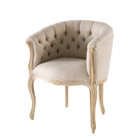 Canapé moderne en tissu capitonné avec accoudoirs incurvés et pieds en bois pour salon