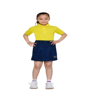 Logotipo personalizado Niñas Uniformes escolares Ropa deportiva Vestido Conjunto para cuello redondo Camiseta con pantalones cortos - Product Image 6