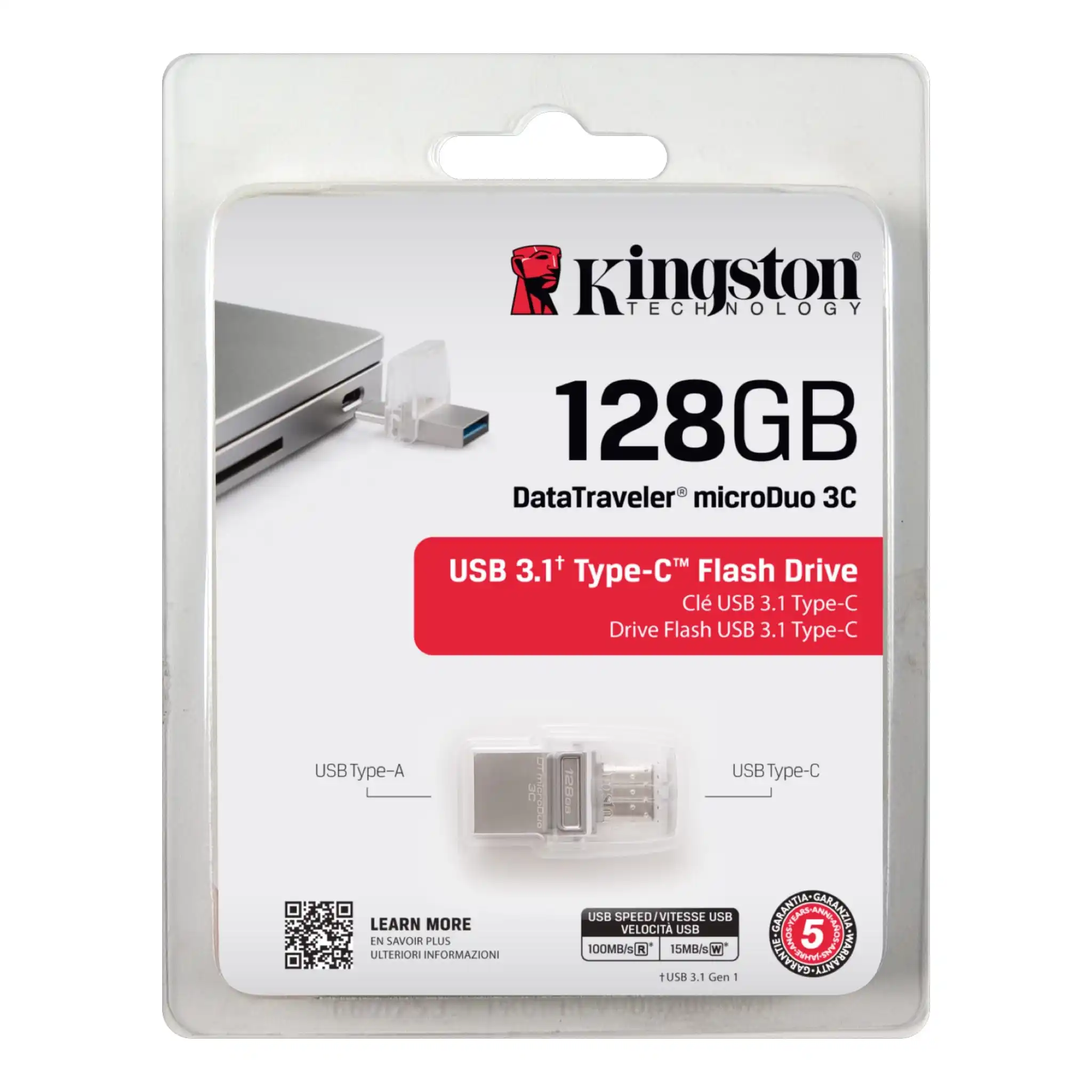DTDUO3CG3 128GB Kingston Data Traveler Micro Duo 3C USB3.2-Flash-Laufwerk