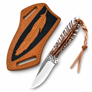 Cuchillo Jexmoo Hecho a Mano con Hoja de Acero al Carbono de 12 Pulgadas, Diseño Drop Point, Mango Elegante y Funda de Cuero - Product Image 6