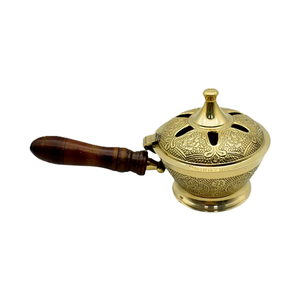 Brûleur à Bakhoor en acier inoxydable fait main avec poignée en bois, diffuseur d'arômes pour la maison, porte-Bakhoor, porte-encens d'aromathérapie - Product Image 3