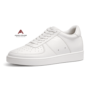 Zapatillas Deportivas Asken Atelier Blancas de Piel Genuina, de Caña Baja, con Cordones, Acolchadas, Ligeras, Antideslizantes, con Tacón Oculto - Product Image 6