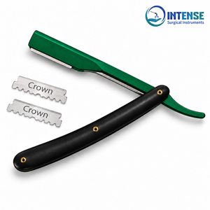 Navaja de Afeitar Profesional Negra de Acero Inoxidable, Cuchillo de Barbería, Herramienta de Aseo para Salón - Product Image 1