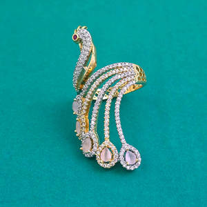 Latest Online Export Quality Classic Cluster <b>Rings</b> Two Tone Plated Brass Zircon Claw Setting <b>Finger</b> <b>Ring</b> 444722 - Product Image 3