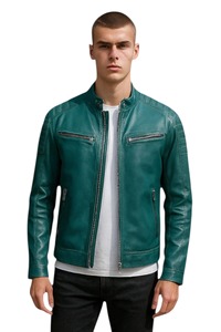 Blouson de motard en cuir de luxe pour homme, style vintage, cuir véritable, service d'échantillons OEM disponible dans le monde entier - Product Image 3