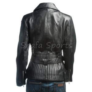 Chaqueta Corta de Cuero Premium para Mujer, Estilo Biker, Ajustada, a la Moda, para Invierno - Product Image 4