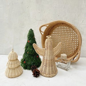 Rattan angel tree toppers christmas ornament handcrafted angles topper for trees decoration - Product Image 5