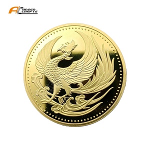 Japon Phoenix souhaite bonne <span class=keywords><strong>chance</strong></span> bonheur souhaitant une pièce d'art plantée en or pièce commémorative - Product Image 1