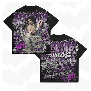 100% Cotton Men Unisex Regular Fit O-Neck Short Sleeve Breathable Quick Dry Heavyweight Silk Screen Printed Front High T-Shirts - Product Image 3