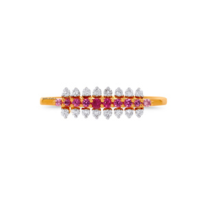 Anillo de Lujo con Hoja de Turmalina Rosa para Mujer, Diseño de Corte Redondo, Oro 10K 14K 18K, Plata 925 935, para Boda o Fiesta - Product Image 2
