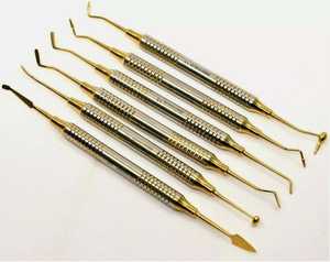 Kit de restauration dentaire manuel en composite ionomère de verre doré, 6 pièces, cassette dorée, durable, MOL CE, par Dentavex - Product Image 3