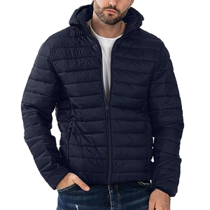 High Street 2025 Men's Waterproof Polyester Puffer <b>Jackets</b> Customized Design with Hooded Coat OEM Service From Pakistan - Product Image 3