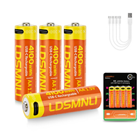LDSMNLI Smart Lock Baterai AA 4100mWh 1.5V USB Isi Ulang Baterai Cair Senter Mainan Kamera Mouse Keyboard 1200 Siklus