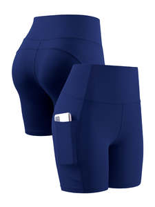 Shorts de yoga taille haute super tendance avec effet froncé aux fesses et poche, ultra-extensibles, pour le fitness, la gym, l'entraînement et les activités sportives - Product Image 6