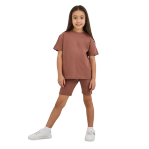 Conjunto de Ropa Casual para Niños y Niñas para el Verano, Camiseta y Pantalones Cortos, Cuello Redondo y Conjunto de Dos Piezas Personalizado - Product Image 1