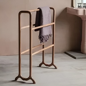 Organizador Multifuncional, Toallero de Pie, Estante de Madera para Edredones con 5 Niveles, Ideal para Guardar Toallas Colgadas - Product Image 2