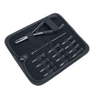 Kit d'outils pour extensions de cheveux, directement de l'usine, avec micro-perles, pince à sertir, outil de tirage de boucles et pinces professionnelles pour salon de coiffure. - Product Image 6