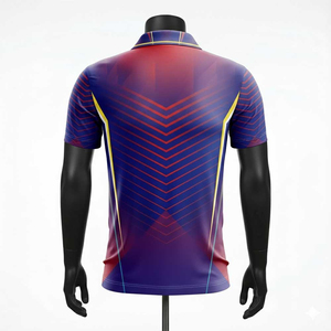 Chemises en tricot uni pour hommes avec impression de logo personnalisé, de haute qualité, décontractées, sublimées, à manches courtes, séchage rapide, respirantes, écologiques - Product Image 3