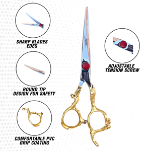 Ciseaux de coiffure professionnels en acier japonais 440C, ciseaux de barbier, ciseaux de salon - Product Image 1