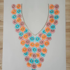 "Luxury Custom Embroidered Neck Lace, High-Quality Handcrafted & Machine-Embroidered Designs for Dresses, <b>Tops</b>, Blouses, Bridal - Product Image 1
