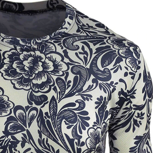 Men's Short Sleeve Floral Printed O-Neck Regular Fit Casual Woven Fabric Eco-Friendly Quick Dry Sublimation Men's T-Shirts - Product Image 4