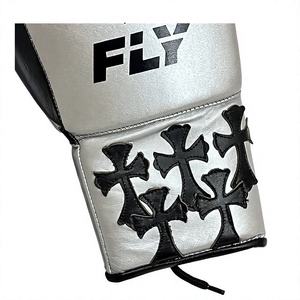 Nouveaux gants de boxe professionnels en cuir de vachette avec design croisé X Line, sangle de poignet réglable, légers, pour le kickboxing - Product Image 3