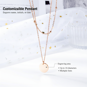 จี้ห้อยคอสแตนเลสสตีลชุบทอง 18K แบบมินิมอล ปรับแต่งลวดลายได้ พร้อมจี้ทรงกลมและสร้อยลูกปัด - Product Image 5