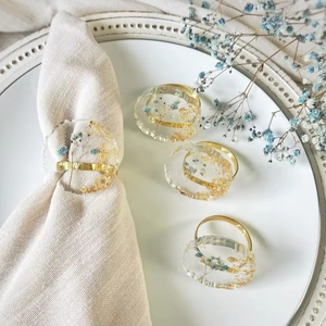 Handmade Resin Napkin Ring Set With Elegant Modern Design For <b>Wedding</b> Dining Table And Home Decoration - Product Image 1
