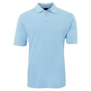 Men's Light <b>Blue</b> <b>Polo</b> <b>Shirt</b> Short Sleeve Knitted Solid Color Casual Regular Fit Breathable 100% Cotton Pique Fabric - Product Image 1